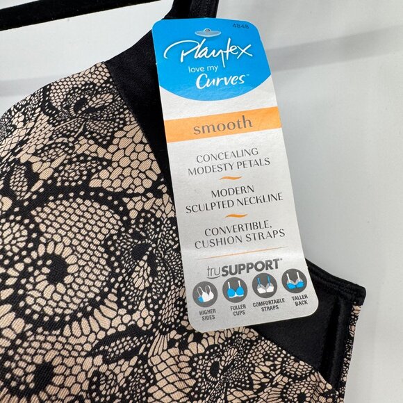 Playtex 4848 Love My Curves Incredibly Smooth Full Figure Underwire Bra 42DDD ta - Picture 2 of 7